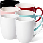 Urbanstrive 16 oz Large Coffee Mugs Set of 6 Ceramic Coffee Mug White Coffee Cups Tea Cups Idea Gift for Women Men House Warming Gifts New Home Office, Multicolor 6 Pack