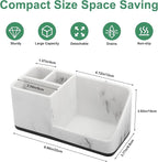PARKMANI Marble Bathroom Counter Organizer, Kids Electric Toothbrush and Toothpaste Holders for Bathroom Organizers and Storage (Marble)