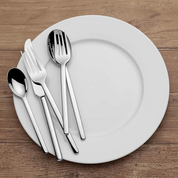 Mikasa, Zena Flatware Service for 8, 45 Piece Set, 18/0 Stainless Steel, Silverware Set with Serving Utensils (Pack of 2)