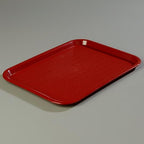 Carlisle FoodService Products Fast Food Cafeteria Tray 12" x 16", Durable Polypropylene Food Tray with Slip-Resistant Surface, Stackable for Cafes and Schools, BPA-Free, Burgundy (Pack of 24)