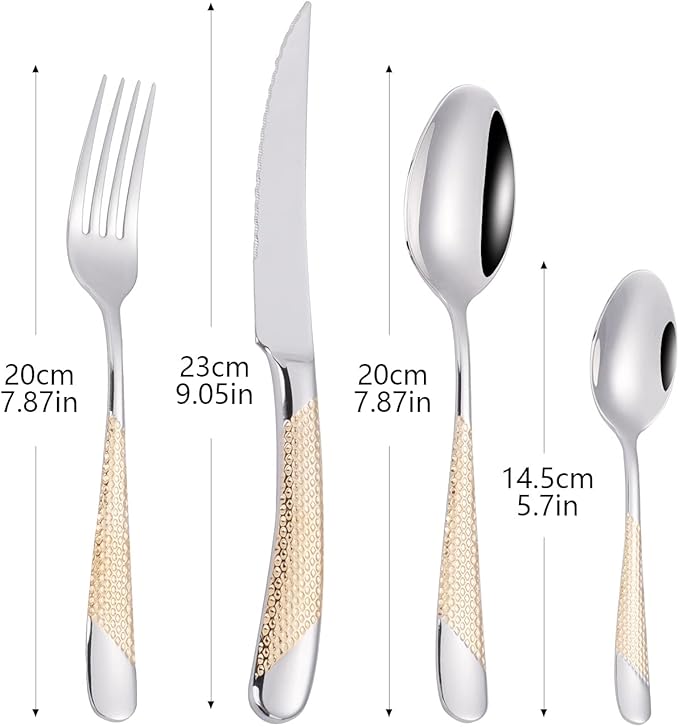 16 Piece Silverware Set,Stainless Steel Flatware Set Spoon and Fork Set for 4,Kitchen Utensil Cutlery Set Mirror Finish Dishwasher Safe Gift Package (silver)
