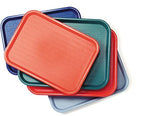 Carlisle FoodService Products Fast Food Cafeteria Tray 12" x 16", Durable Polypropylene Food Tray with Slip-Resistant Surface, Stackable for Cafes and Schools, BPA-Free, Burgundy (Pack of 24)