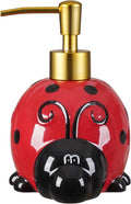 RQYIXI 17 OZ Ladybug Ceramic Soap Dispenser with ABS Pump,Refillable Liquid Bathroom soap Dispenser for Lotion ,Body Wash ,Cute Kitchen Soap Dispenser for Dish Soap,Hand Soap