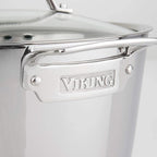 Viking Contemporary 3-Ply Dutch Oven, 5.2 Quart Stainless Steel Cookware Pot with Glass Lid, Dishwasher and Oven Safe, Induction Ready, Silver