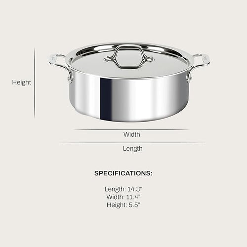 All-Clad D3® Stainless Steel 6 Quart Stockpot With Lid- Made in the USA- The Original Bonded Professional Cookware- Oven Safe & Induction Compatible
