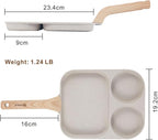 CLANK 3-in-1 Nonstick Egg Pan with Divided Nonstick Griddle, Multi-Function Breakfast Pan/Pancake Pan for Gas and Induction Cooktops, White Granite Texture