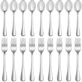 8 Pcs Forks and Spoons Silverware Set,Food Grade Stainless Steel Flatware Cutlery Set for Home,Kitchen and Restaurant,Mirror Polished,Dishwasher Safe - 4 Dinner Fork(8 inch) and 4 Teaspoon(6.5 inch)