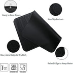 MicoYang Silicone Dish Drying Mat for Multiple Usage,Easy clean,Eco-friendly,Heat-resistant Silicone Mat for Kitchen Counter or Sink,Refrigerator or Drawer Liner Black 3XL 28 inches x 18 inches