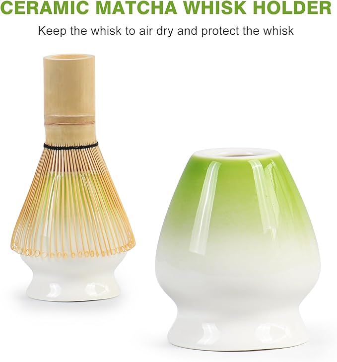 Matcha Whisk Set, Premium Ceremonial Grade Matcha Set Includes Matcha Bowl, Bamboo Scoop, Matcha Powder Sifter, Matcha Whisk and Holder for Matcha Lovers