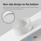 Havniva Ceramic 5.1inch Raised Double Bowls Set with Acacia Wood Stand, 2 Heights Elevated, Food & Water Bowls for Puppy, Kitty, Cats(13.5oz, Arctic White)