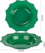 COLOSUS 60 Pack Green Plastic Bowls, 12 oz Disposable Soup Bowls, Premium Plastic Dinner Bowls,Heavy-duty Dessert Salad Bowl for Party, Wedding, Dinner, Christmas, Thanksgiving, and Catering