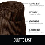 GORILLA GRIP powerGRIP Drawer Shelf and Cabinet Liner, Thick Strong Hold, Non-Adhesive Liners Protect Kitchen Cabinets and Cupboard, Bathroom Drawers, Easy Install, Breathable Mat, 20" x20', Chocolate