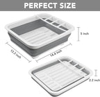 Tiawudi Collapsible Dish Drying Rack, Pop Up Dinnerware Drainer, Portable Plate Organizer for Kitchen RV Campers Travel Trailer, Space Saving Kitchen Storage Tray