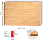VERTORGAN Bamboo Serving Tray,15.8x9.8 Inch Decorative Trays Platter for Coffee Table,Living Room,Bar,Party,Mini Charcuterie Boards Cheese Board,Home Decor（Natural）
