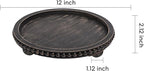 HPC Decor 12in Round Tray for Home Decor- Black Wood Beaded, Decorative Round Tray for Living Room Decor, Coffee Table Decor, Kitchen Table Decor or Farmhouse Serving Tray
