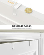 Moforoco White 6-Tier Over Door Pantry Organizer, Pantry Organization Storage, Door Metal Hanging Spice Rack Basket Shelves, Home Kitchen Apartment Essentials, Laundry Room Bathroom Organization