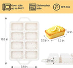 FUNBAKY Metal Reinforced Silicone Mini Loaf Pan, 8-Cavity Nonstick Mini Bread Pans for Baking Bread, Cakes, Brownies, Meatloaf, Jellies Oven Dishwasher Safe