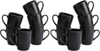 famiware Venus Coffee Mugs for 6, 14 oz Mug Set, Dringking Cup with Handle for Coffee, Tea, Cocoa, Milk, Matte Black (Pack of 2)