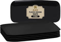 4 Pack Black Plastic Serving Tray for Party - Black Serving Tray 10 by 5.5 Inch - Dessert Trays for Food - Party Serving Trays for Entertaining - Premium Party Trays - Black Serving Platters