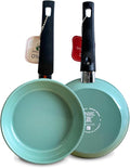 SALFORD Forged 5.5 Inch Mini Nonstick Frying Pan - Ceramic Skillet for Egg Omelet & Pancakes with Bakelite Handle Chef's Cookware - PTFE, PFAS & PFOA Free (Turquoise)