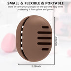Fauxomor Makeup Sponge Holder,Double-Sided Breathable Silicone Beauty Make Up Blender Case for Travel or Daily,Shatterproof Makeup Travel Case Quick Drying Easy to Carry,Coffee(BLENDER NOT INCLUDED)