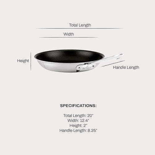 All-Clad D5 Brushed Pro Nonstick 5-ply Bonded Cookware, Fry Pan, 12 inch