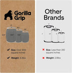 GORILLA GRIP BPA-Free Reversible Kitchen Cutting Board Set of 3, US Designed, Nonporous, Juice Grooves Catch Liquid, Slip Resistant Border, Dishwasher Safe, Durable Food Chopping Boards, Gray Almond