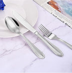 Silverware Set, 40-Piece Stainless Steel Flatware, 18/0 Stainless Steel Utensils, Dishwasher Safe, Modern Tableware for Home & Kitchen Dining