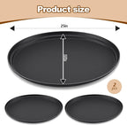 FillTouch 2 Pcs Restaurant Serving Trays PP Plastic Non Slip Rubber Lined Large Oval Tray for Kitchen Dining Room Cafeterias Fast Food Service (25 x 20 Inch,Black)