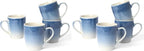 famiware Coffee Mugs Set, 13 oz Mug Set of 4, Stoneware Cups for Latte, Hot Tea, Mocha, Cocoa, Cappuccino, Microwave and Dishwasher Safe, Glacier Series, Azure Blue (Pack of 2)