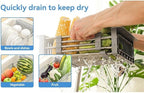 Adjustable Dish Drying Rack with Stainless Steel Drain Basket Over-The-Sink - Portable & Telescopic Space-Saving Solution for Fruit Vegetable