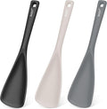 Beijiyi 3 Pack Silicone Spatula Spoon, 12.6 In, Multifunction Kitchen Cooking Spoons, Great for Nonstick Cookware Cooking and Serving, BPA-Free Seamless Design, Multicolor (Black/Grey/Khaki)