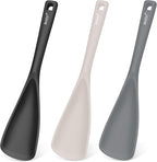 Beijiyi 3 Pack Silicone Spatula Spoon, 12.6 In, Multifunction Kitchen Cooking Spoons, Great for Nonstick Cookware Cooking and Serving, BPA-Free Seamless Design, Multicolor (Black/Grey/Khaki)