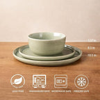 AmorArc Stoneware Dinnerware Sets,Round Reactive Glaze Ceramic Plates and Bowls Set,Highly Scratch Resistant | Dishwasher & Microwave Safe Dishes,Service for 6 (18pc)