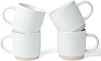 famiware Coffee Mugs for 4, 13 oz Mug Set, Dringking Cup with Handle for Coffee, Tea, Cocoa, Milk, Milkyway serise, White