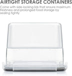 Vtopmart Food Storage Containers 3.3 quart / 3.6L, 4 Pieces BPA Free Plastic Airtight Canister for Flour, Sugar, Baking Supplies, with 4 Measuring Cups and 24 Labels,Black