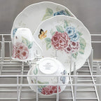 Lenox Dinnerware Set, Butterfly Meadow Hydrangea 12-Piece Set, Service For 4, Made From Ceramic Porcelain, Dishwasher And Microwave Safe, Plates And Bowls Sets, Home & Kitchen (Assorted, 12 Piece)