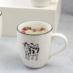 LEHAHA Farmhouse Coffee Mugs Set,16 OZ Animal Large Ceramic Mugs with Handle, Set of 6, Christmas Porcelain Cups for Coffee, Tea, Cocoa, Office and Home Use, Practical Gift, Assorted Design