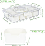 shopwithgreen Divided Serving Tray with Lid and Handle, Portable Snackle Box Charcuterie Container for Party, Veggies, Snack, Fruit, Nuts, Candy, Christmas Tray Snack Box for Entertaining, Picnic