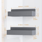 Magnetic Spice Rack for Refrigerator, Kitchen Organizer and Storage Shelf, Grey(2 Pack)
