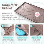 SIKADEER 37" x 22" Under Sink Mat Waterproof, Silicone Mat Kitchen Drawer Shelf and Cabinet Liner, Sink Protector for Kitchen Organizers and Storage, Boot Tray Pet Food Mats