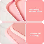 4 Pack Pink Plastic Serving Trays for Party Serving Food - Rectangular, 8.66 by 12 in, Heavy Duty Dessert Trays for Food Erving Platters for Party Tray Decor Veggie,Snack