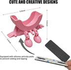 Cute Hanging Sponge Holder with Drainage,3D Printed Kitchen Funny Sponge Stand for Sink,with non-slip pads,Suitable for Scrub Daddy Holder,Keeps Your Sponge Dry Smiling (Pink)