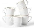 famiware Jupiter Coffee Mugs Set of 6, 13 oz Coffee Mug, Microwave and Dishwasher Safe, Coffee Cups with Handle for Coffee, Tea, Cocoa, Milk, White