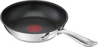 T-Fal Jamie Oliver Cooks Direct, Stainless Steel Non-stick Frying Pan 3 Pcs Set (20/24/28cm) (8/9/11 Inches) with Induction