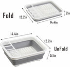 Collapsible Dish Drying Rack, Foldable Dinnerware Drainer Organizer for Storage Kitchen Counter RV Accessories Portable Rack Holders for Dishes Plates and Cups Camping Travelling Space Saver Essential