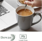DOWAN Coffee Mugs, 17 Oz Coffee Mug Set of 6, Corrugated Tea Mugs (Grey)