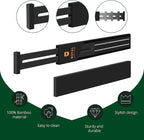 Bamboo Drawer Dividers Organizers, Adjustable Drawer Separator Splitters, 17–22 Inches Expandable Drawer Divider Organizer for Large Utensils, Kitchen, Bedroom, Dresser & Office Drawers 4-Pack, Black