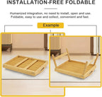 WKWKER Bamboo Bed Tray Table with Folding Legs Set of 2 Foldable Breakfast Tray Portable Serving Table Laptop Snack Drawing Breakfast Trays for Bed (Set of 2)