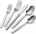 20-Piece Silverware Set, Heavy-Duty Stainless Steel Flatware Set for 4, Cutlery Set with Modern Round Handle, Mirror Polished Silverware for Home, Wedding, Restaurant, Dishwasher Safe
